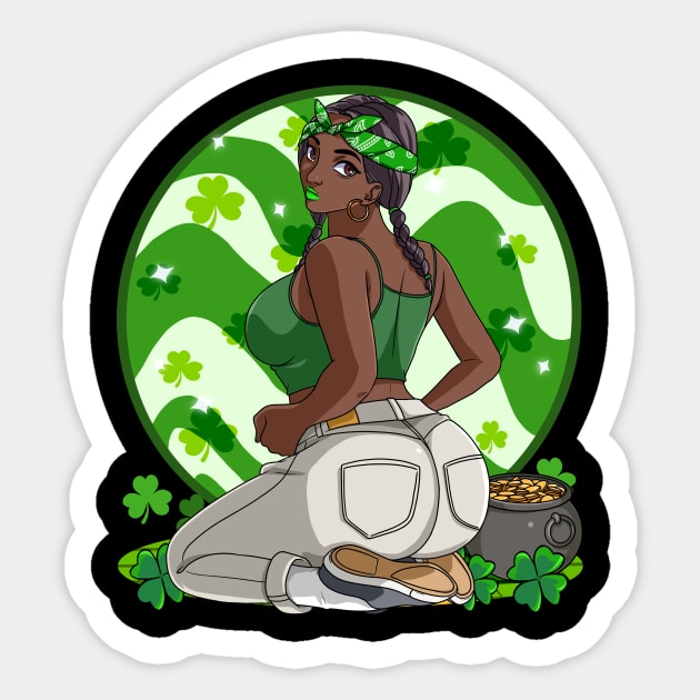 African American Leprechaun St. Patricks Day Sticker by Noseking